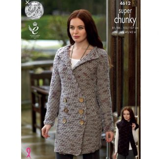 Ladies Coatigan, Cardigan and Gilet in super chunky 4612