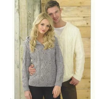 James C Brett JB214 Mens & Ladies Sweaters Aran
