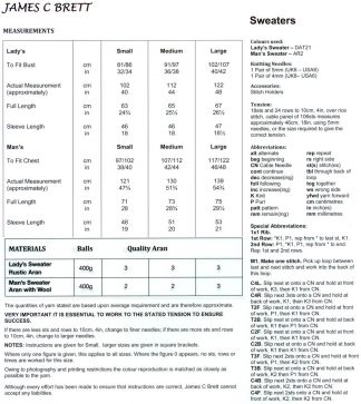 Alternative view of James C Brett JB214 Mens & Ladies Sweaters Aran
