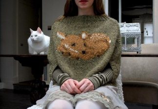 Alternative view of Fawn Poncho - Tiny Owl Knits