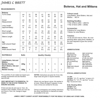 Alternative view of James C Brett Babies Bolero Hat & Mittens Chunky - JB016