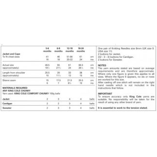 Alternative view of King Cole Babies Cardigan & Sweater in Chunky - 3047