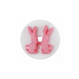 ABC Buttons Pink Bunnies Loose 14mm