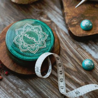 Teal Retractable Wooden Tape Measure -The Mindful Collection by KnitPro