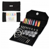 Colour 9cm (3.5") Interchangeable Needle Set - Black Vegan Suede Case by Lykke