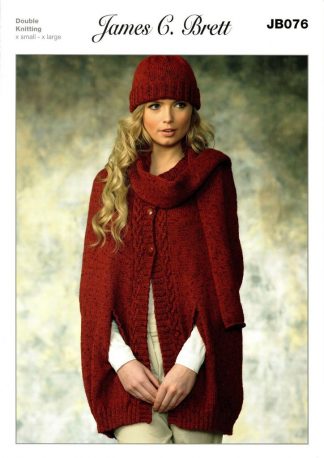 JB076 Cape Hat & Scarf by James C Brett