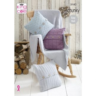 Cushions and Blanket 5182 Chunky by King Cole