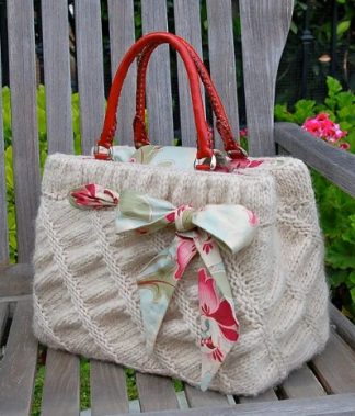 Oblique Ruched Bag by PamPowers Knits