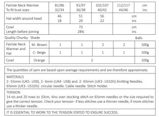 Alternative view of Hat Cowl and Neck Warmer UKHKA164 Chunky by UK Handknitting