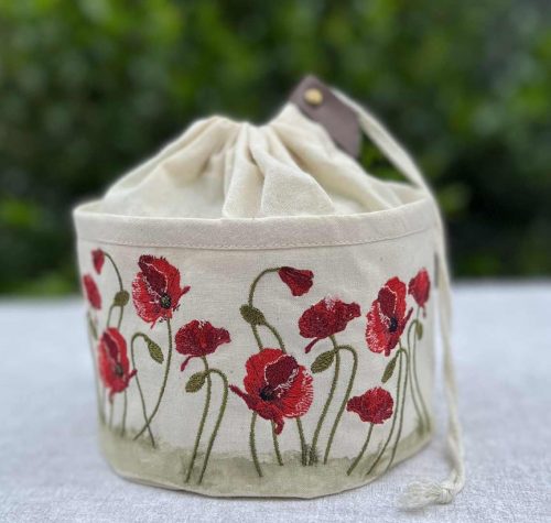 Poppies Project Bag for Knitting & Crochet
