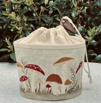 Toadstools Project Bag for Knitting & Crochet
