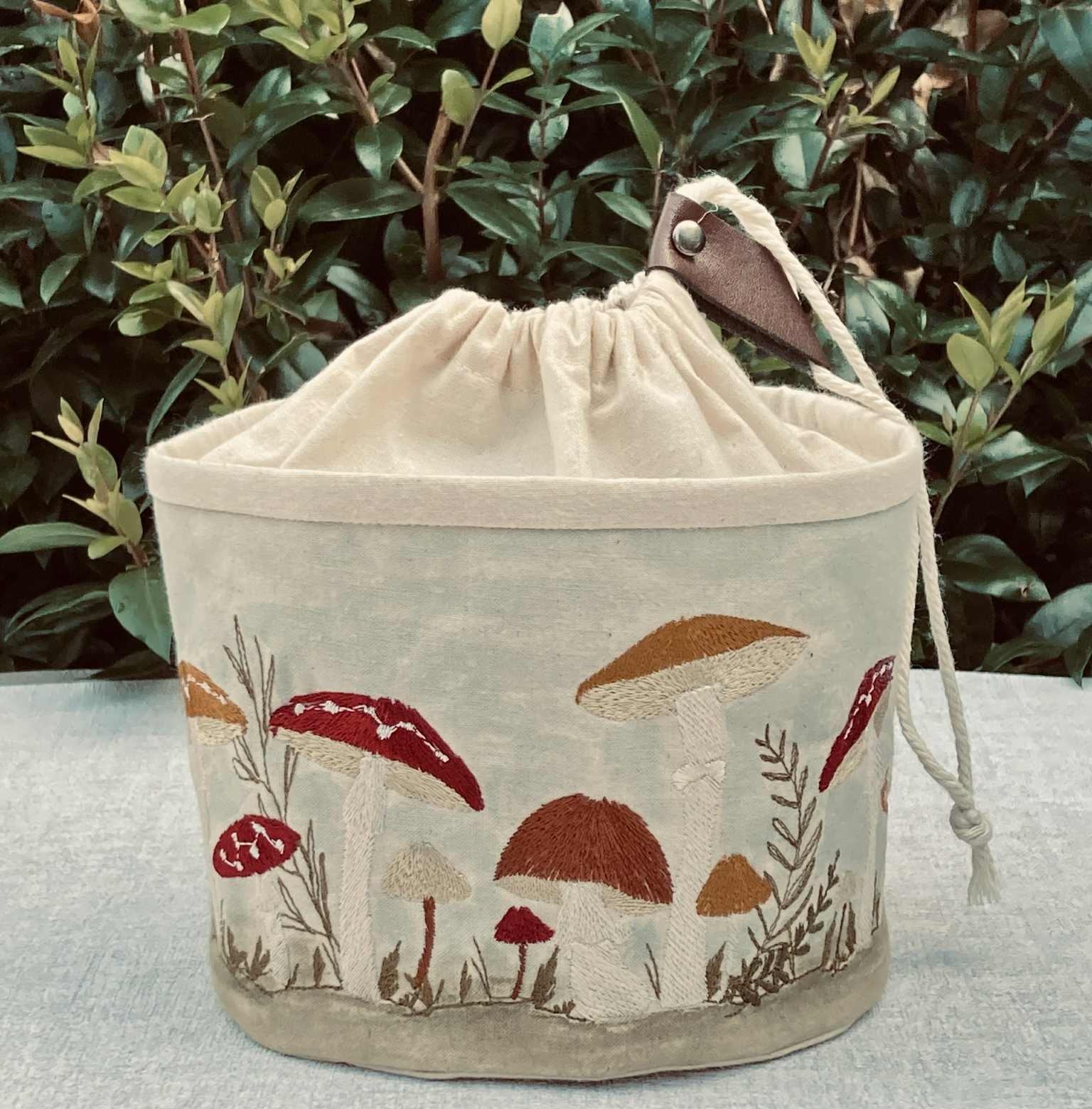 Toadstools Project Bag for Knitting & Crochet