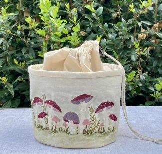 Toadstools Project Bag for Knitting & Crochet